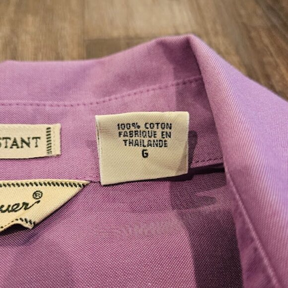 Eddie Bauer Women Size 6 Pastel Purple Wrinkle Resistant Cotton Button Up Shirt - Picture 4 of 5